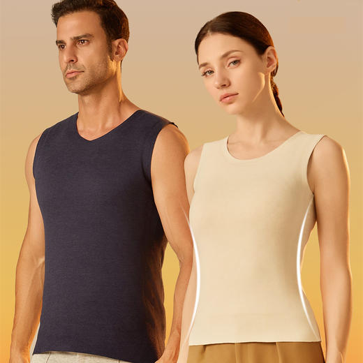 男女加绒保暖背心绵羊毛夹层加厚背心马甲（4-1007） 商品图1