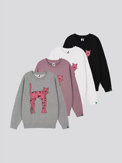 Mood Like Me/MWY2412/摇粒绒圆领粉猫咪卫衣 商品图4