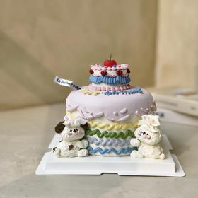 ins小动物庆生 奶油蛋糕