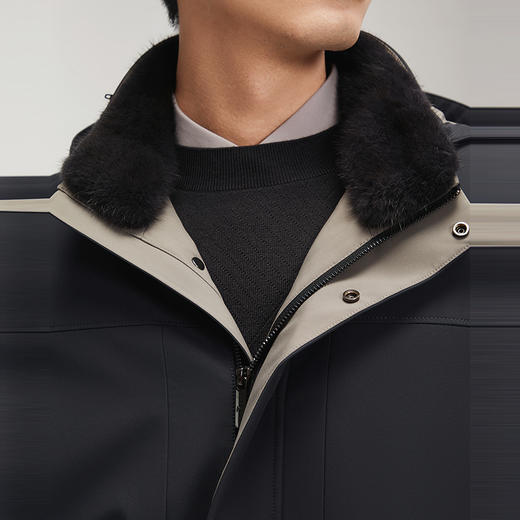 【鹅绒】柒牌可拆卸连帽尼克服男秋冬季时尚休闲男士保暖羽绒外套	127J70180 商品图2