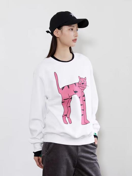 Mood Like Me/MWY2412/摇粒绒圆领粉猫咪卫衣 商品图3