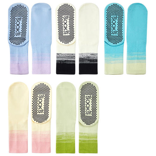 新款中筒袜专业健身运动训练普拉提渐变可爱运动袜 FT 00 商品图4