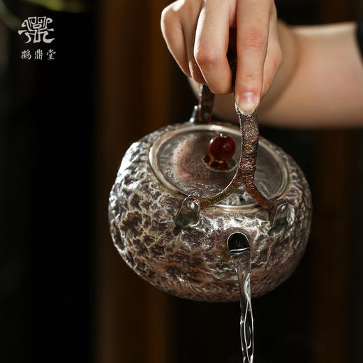 鹤鼎堂银壶于鹤系列望之汤沸搥岩纹（银色）（缺货） 商品图4