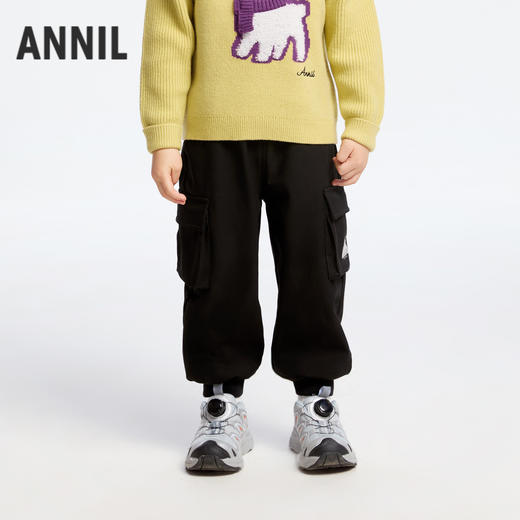 男童复合绒软壳裤冬季新款安奈儿童装实体店同款XB446837 商品图0