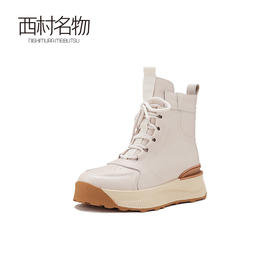 西村名物2024冬季新品厚底加绒短靴休闲简约舒适*雪地靴女T24DS48111