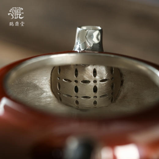 鹤鼎堂银壶于飞系列棠棣急须镜面（铜包银）（缺货） 商品图3