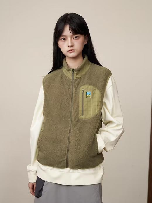 Mood Like Me/MWT2408/摇粒绒拼接格子立领保暖马甲 商品图1