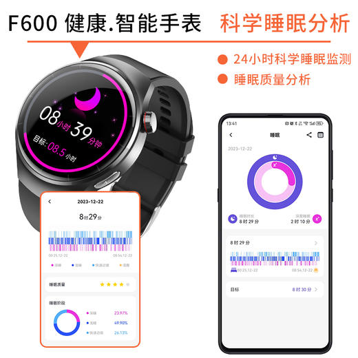 聚美戴多功能健康监测智能电话手表F600  高清大屏健康助手无创测血糖无线蓝牙通话 商品图11