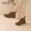 西村名物2024秋冬新款复古真皮短靴平跟软底舒适时装靴女T24DS48021 商品缩略图1