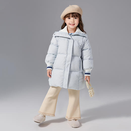 笛莎Deesha女童羽绒服2024冬季新款撞色拼接H版羽绒服 商品图2