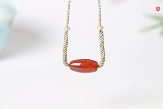 【洛晴】战国红桶珠项链 商品图1