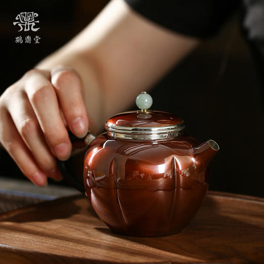 鹤鼎堂银壶于飞系列安行急须镜面（铜包银）（缺货） 商品图3