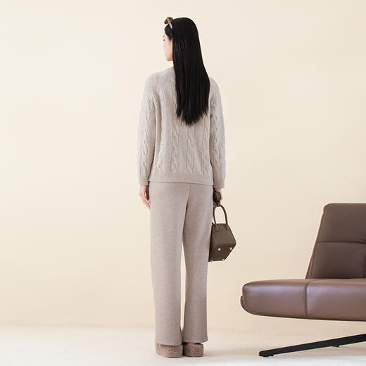 SKK8BD215诗梦女装羊毛针织直筒裤 商品图3