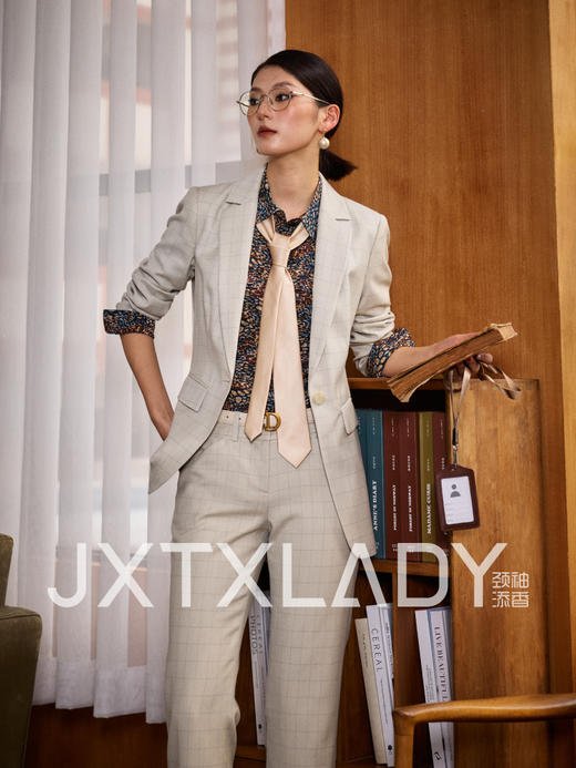 J91A3001颈袖添香春季装新款OL气质职业装小西装正装时尚西服套装女J91A3001 商品图0