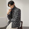 【含羊毛】柒牌毛呢夹克翻领男2024秋冬新款格纹提花休闲工装外套	127D70290 商品缩略图1
