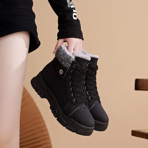 【冬季加绒马丁靴】女学生韩版冬季新款 高帮保暖棉鞋女款加绒雪地靴 商品图7