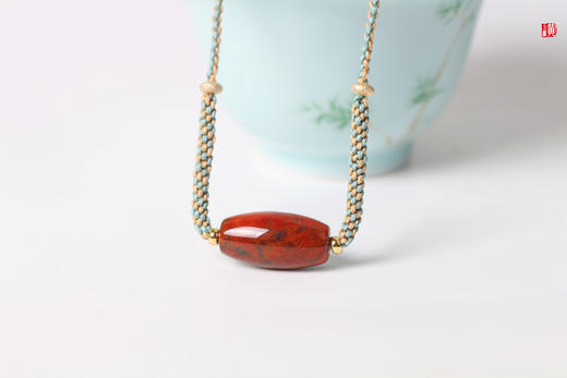 【洛晴】战国红桶珠项链 商品图0