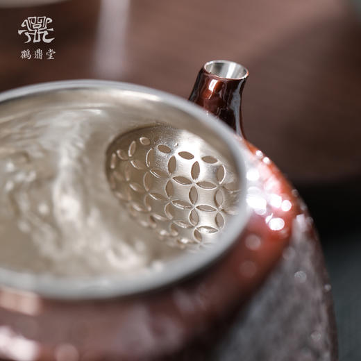 鹤鼎堂银壶于渚系列永锡錾刻心经急须（铜包银）（缺货） 商品图4