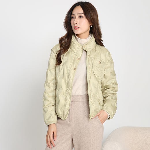 EITIE爱特爱冬季新款轻型薄款立领纯色短款羽绒服D2411415 商品图3