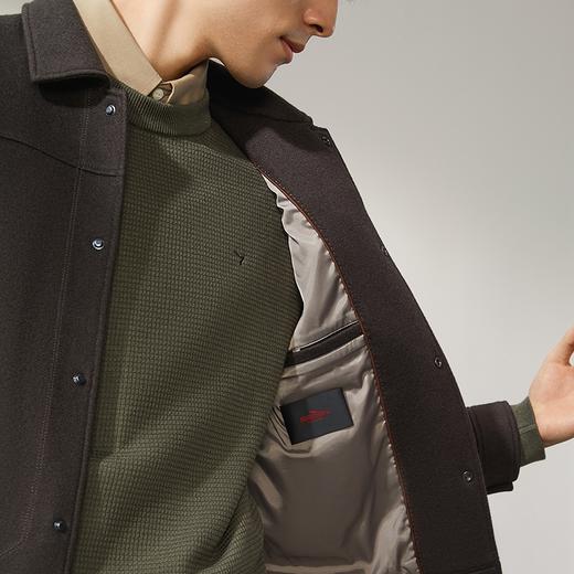 【含绵羊毛】柒牌翻领工装夹克男士2024秋冬新款时尚休闲毛呢外套	127D70140 商品图2