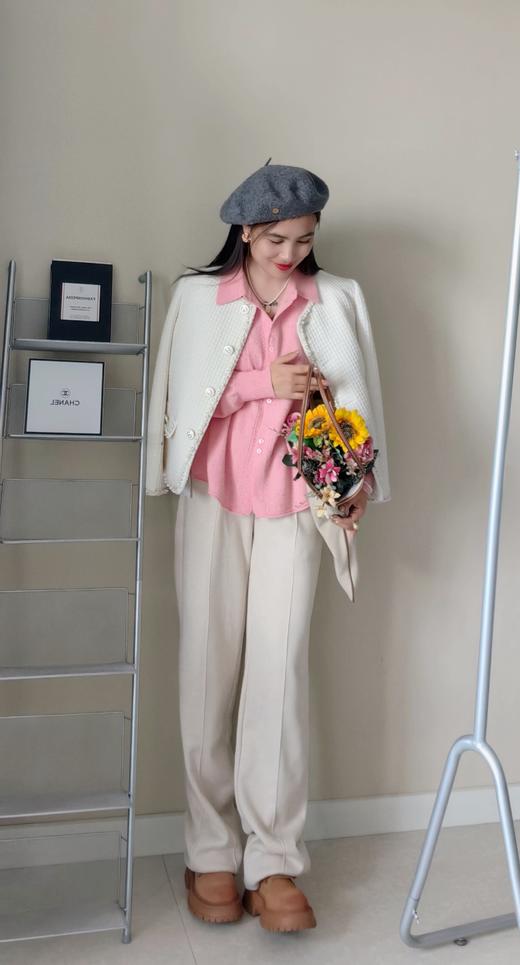 进口点子纱澳洲羊毛20羊绒衬衫式毛衣开衫 商品图9