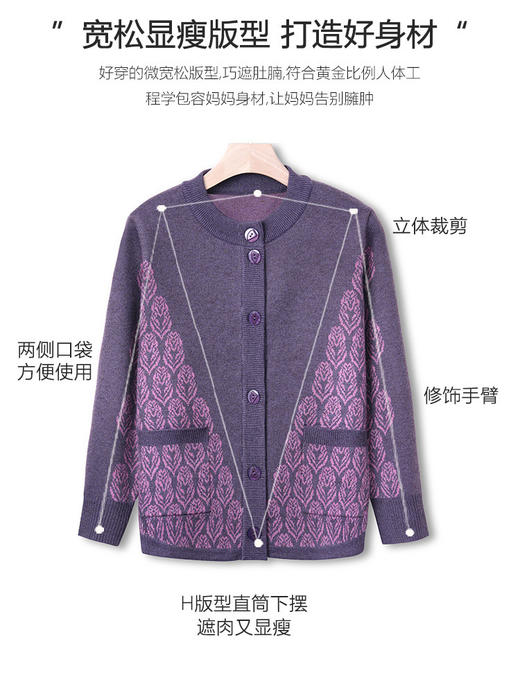【中老年新款针织衫】开衫大码妈妈装 秋季毛衣外套 老人奶奶宽松上衣女  商品图2