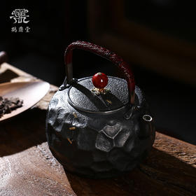 鹤鼎堂银壶于野系列天作汤沸石纹肌理（黑色）（缺货）