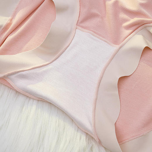 莫代尔高腰内裤女士 性感蕾丝 蚕丝蛋白抑菌裆 收腹提臀三角裤头大码女士内裤 商品图2