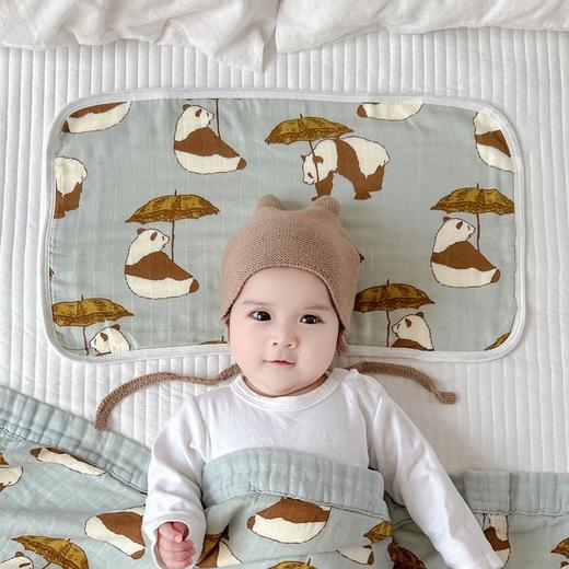 八层纱竹棉婴儿纱布枕巾 儿童枕头巾 新生儿宝宝云片枕 枕垫低枕 商品图1