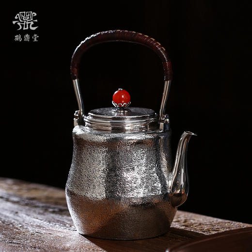 鹤鼎堂银壶于鹤系列思悠汤沸麻纹（银色）（缺货） 商品图0