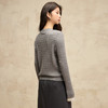 高级感假两件撞色圆领羊毛外套女24秋季新款时尚宽松麻花针织开衫 商品缩略图3