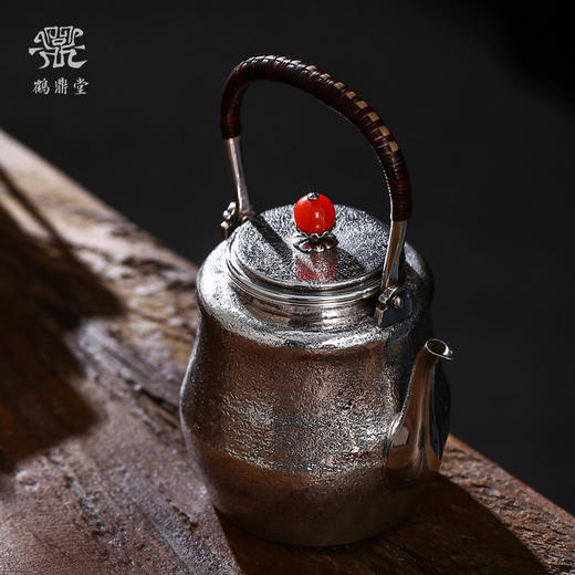 鹤鼎堂银壶于鹤系列思悠汤沸麻纹（银色）（缺货） 商品图2