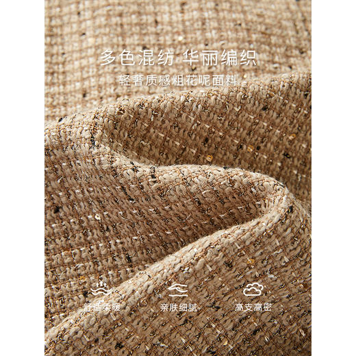 【专属特价】熙世界法式千金小香风连衣裙女秋冬2025新款高级感气质粗花呢裙子 商品图2