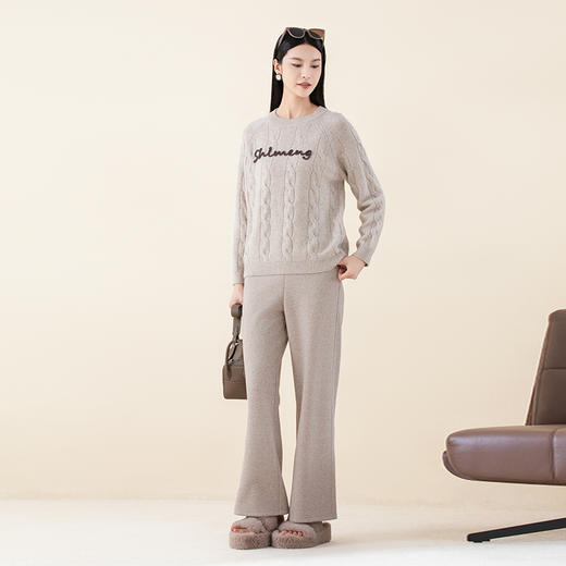 SKK8BD215诗梦女装羊毛针织直筒裤 商品图1