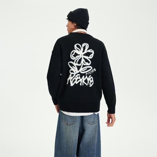 YKYB保暖肤舒适百搭厚实小花毛衣针织衫Y44NMS021
 商品图3