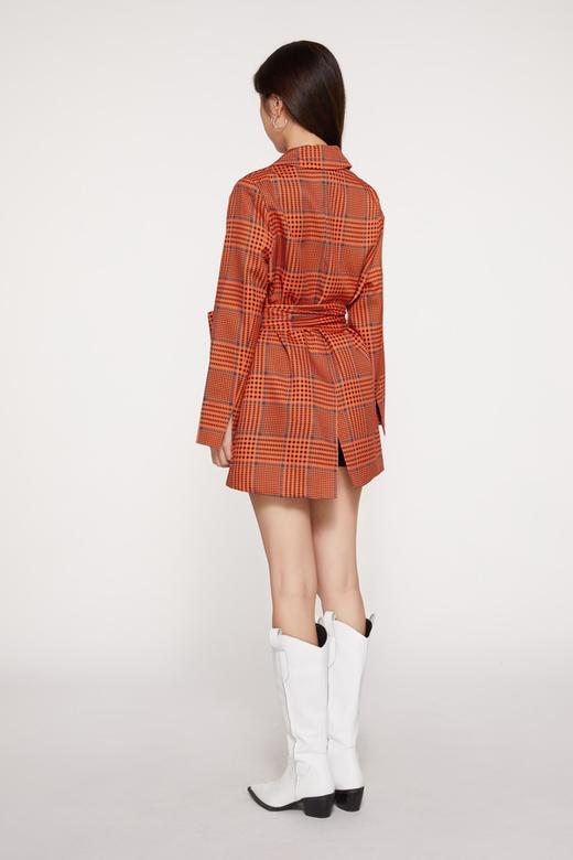 ANSUABEL 南瓜色蝴蝶结格子外套 9943 商品图2