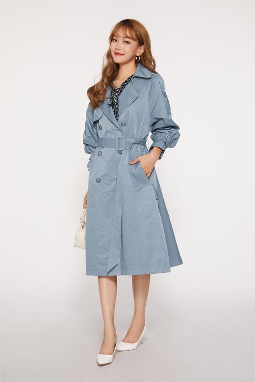 LNNNS 蓝色长款英伦风大翻领风衣 10115 商品图0