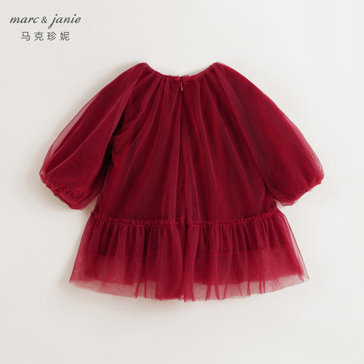 马克珍妮女童丝绒网纱拼接连衣裙 宝宝裙子2024年秋冬新款241109 商品图2