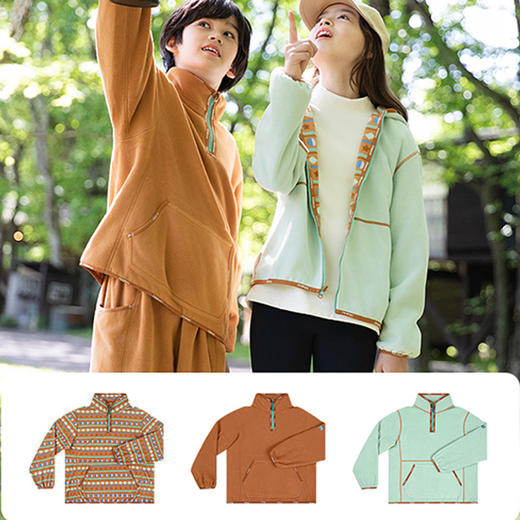 likeuu卫衣女童秋装新款摇粒绒半拉链卫衣男大童LEH332011 商品图4