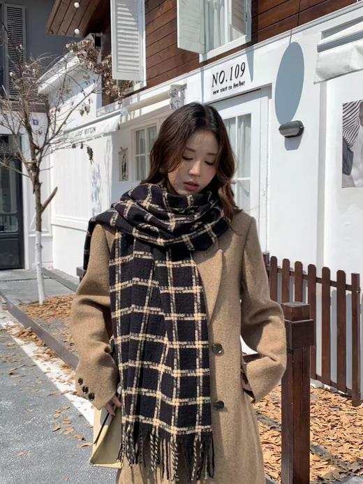【YW】无忧购韩系ins慵懒百搭格子流苏围巾（截单后7天发货) 商品图11