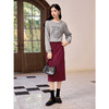 【年终特卖】熙世界安可拉红灯芯绒半身裙女2025秋冬新款复古后开叉a字直筒裙 商品缩略图4