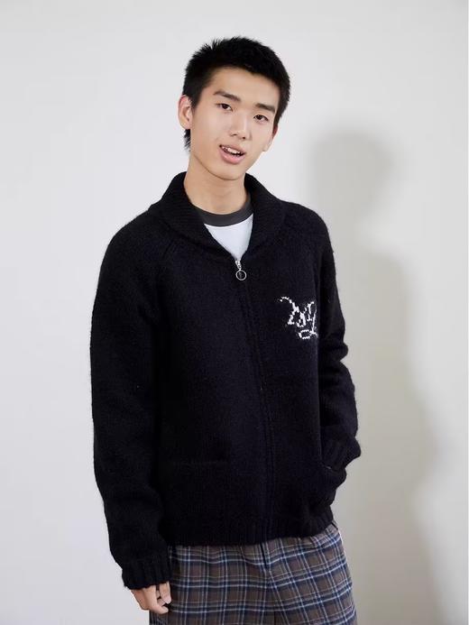 Mood Like Me/MMY2407/炸毛木木猫提花黑色毛衣 商品图1