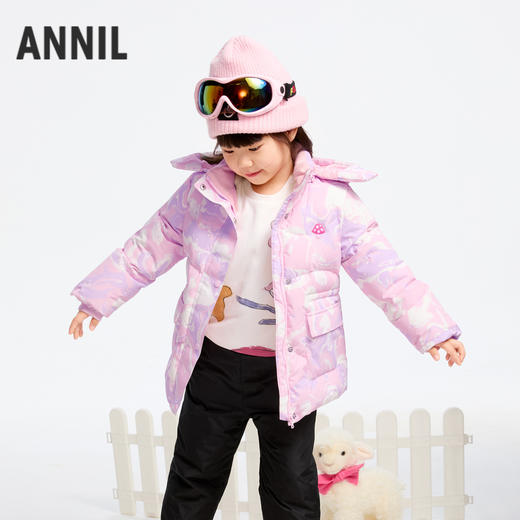 【御寒-5~5℃】女童甜酷中长款羽绒外套鹅绒绒子冬季新款安奈儿童装实体店同款XG445756 商品图2