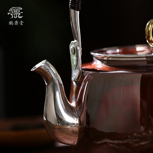 鹤鼎堂银壶于飞系列粲兮汤沸錾刻渊亭山立（铜包银）（缺货） 商品图2