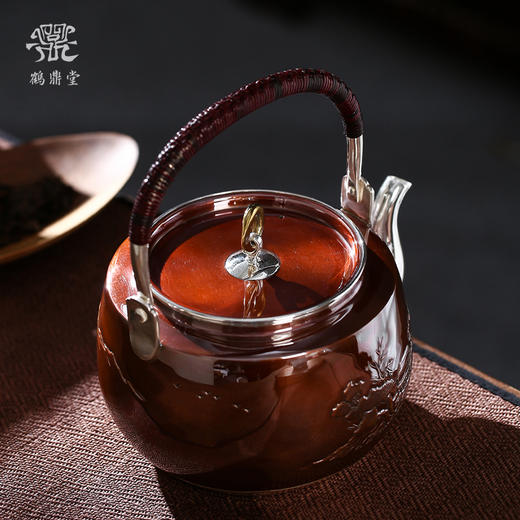 鹤鼎堂银壶于飞系列粲兮汤沸錾刻渊亭山立（铜包银）（缺货） 商品图1