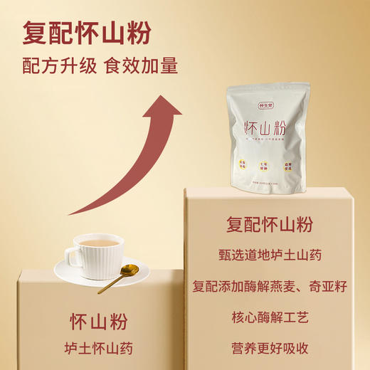 【怀生堂】垆土怀山粉精选河南焦作垆土铁棍山药，复配酶解燕麦、奇亚籽， 古法麸炒自然香 早晚一杯效果更好，每袋360克（30条装） 商品图1