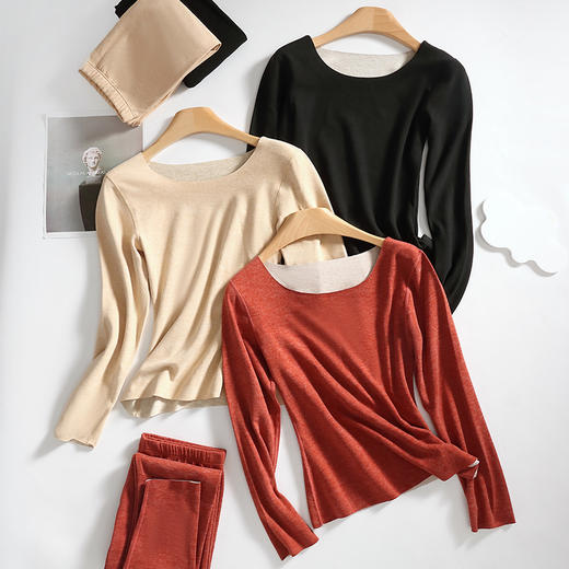 百看不厌，女神必备！秋冬暖心好伴侣，防寒、抗起球，加绒加厚。多色可选，诱人心动，打造蕞舒适的内衣套装。 商品图3