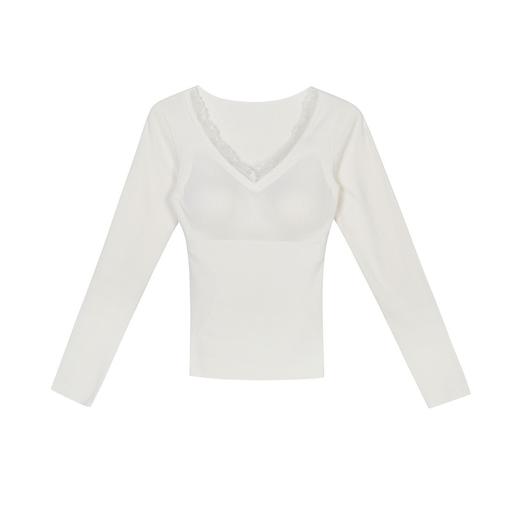 睡前蕞温暖的拥抱，秋冬季必备！绵羊毛保暖套装女，无痕打底，加绒加厚自带胸垫。 商品图4