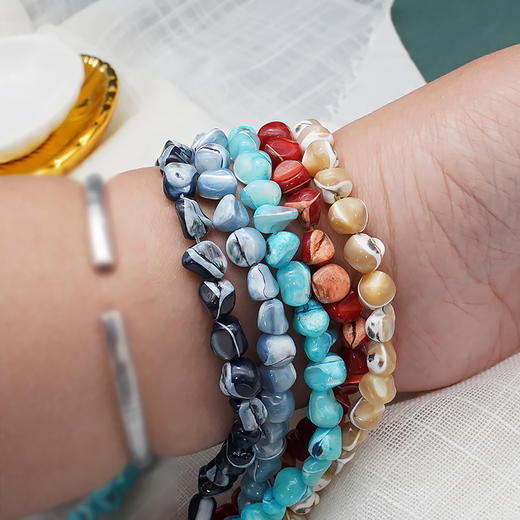 珍珠石7mm珠料意卡米诺手串念珠单颗珠子散珠半成品 商品图8