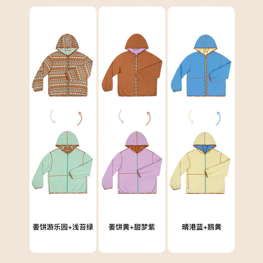 likeuu男女大童摇粒绒外套连帽双面穿保暖外套LEG232011 商品图4